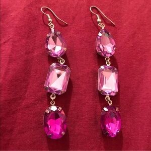 Elegant Pink Drop Earrings